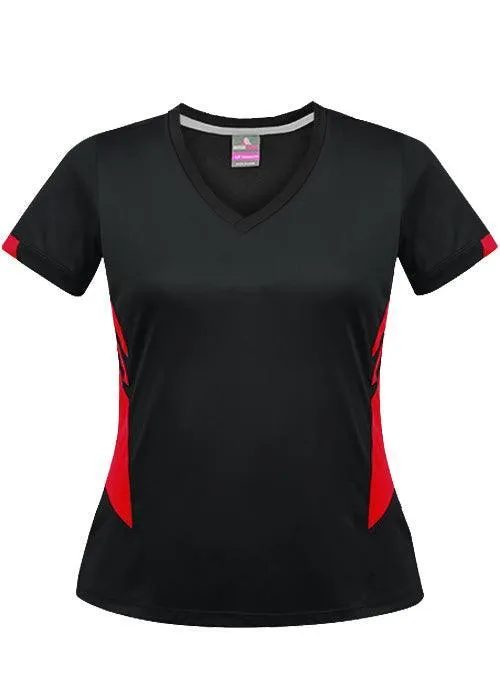 Ladies Tasman Tee Black/Red