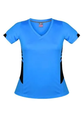 Ladies Tasman Tee Cyan/Black