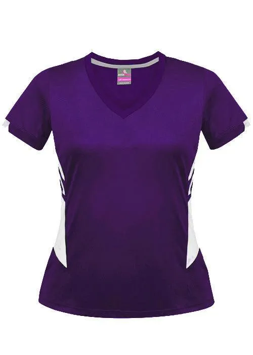 Ladies Tasman Tee Purple/White