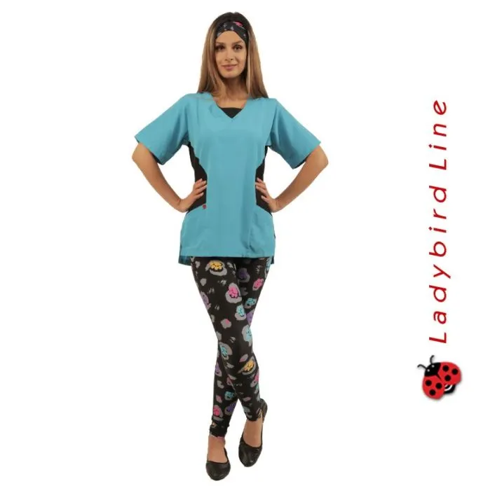 Ladybird Scrub Tunic - Turquoise