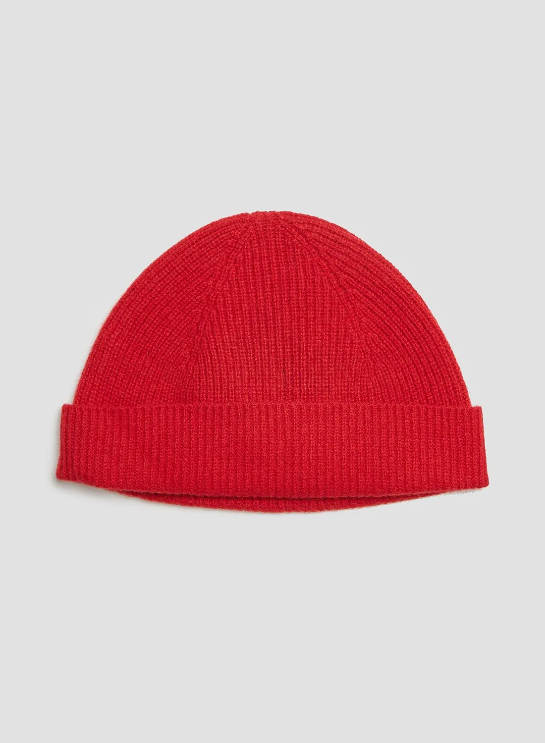 Lambswool Beanie in Vermilion Red