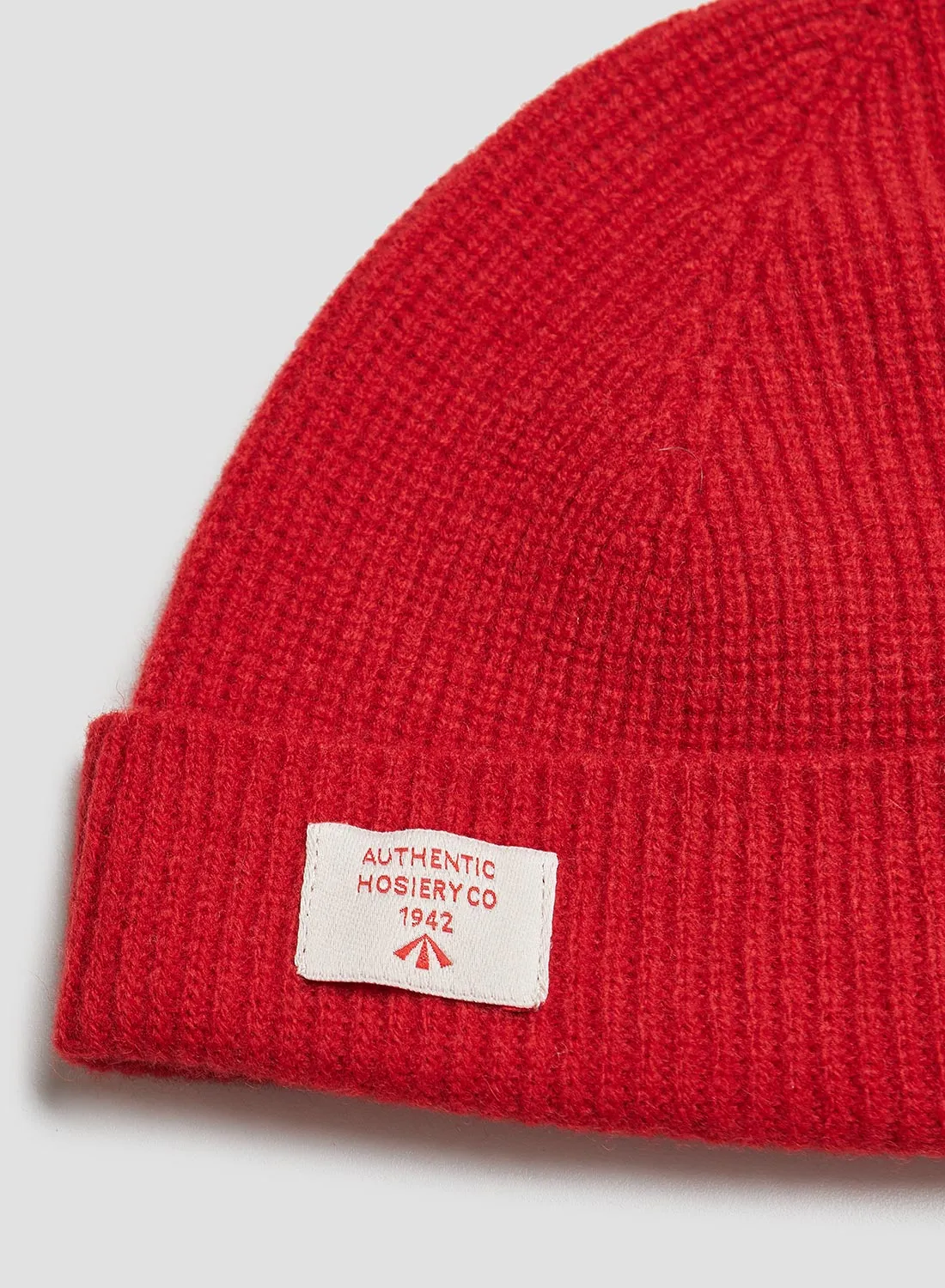 Lambswool Beanie in Vermilion Red