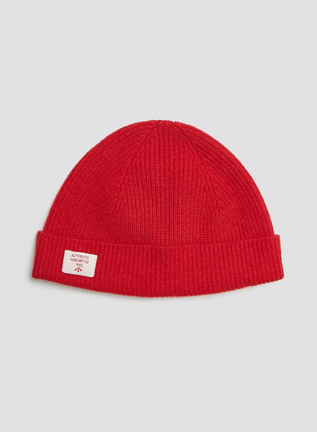 Lambswool Beanie in Vermilion Red