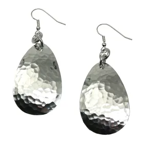 Large Hammered Aluminum Tear Drop Earrings