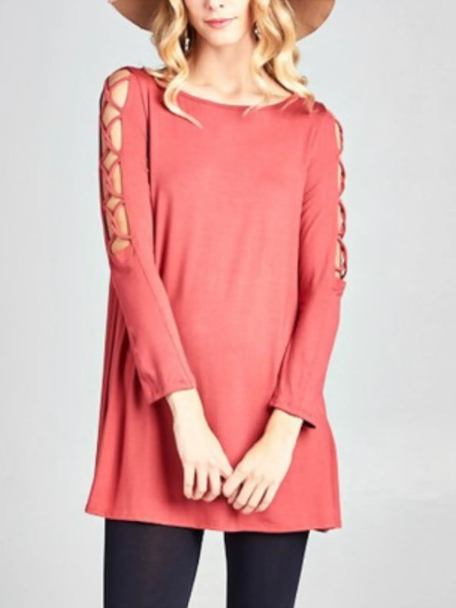 Lauren Open Sleeve Top - Marsala