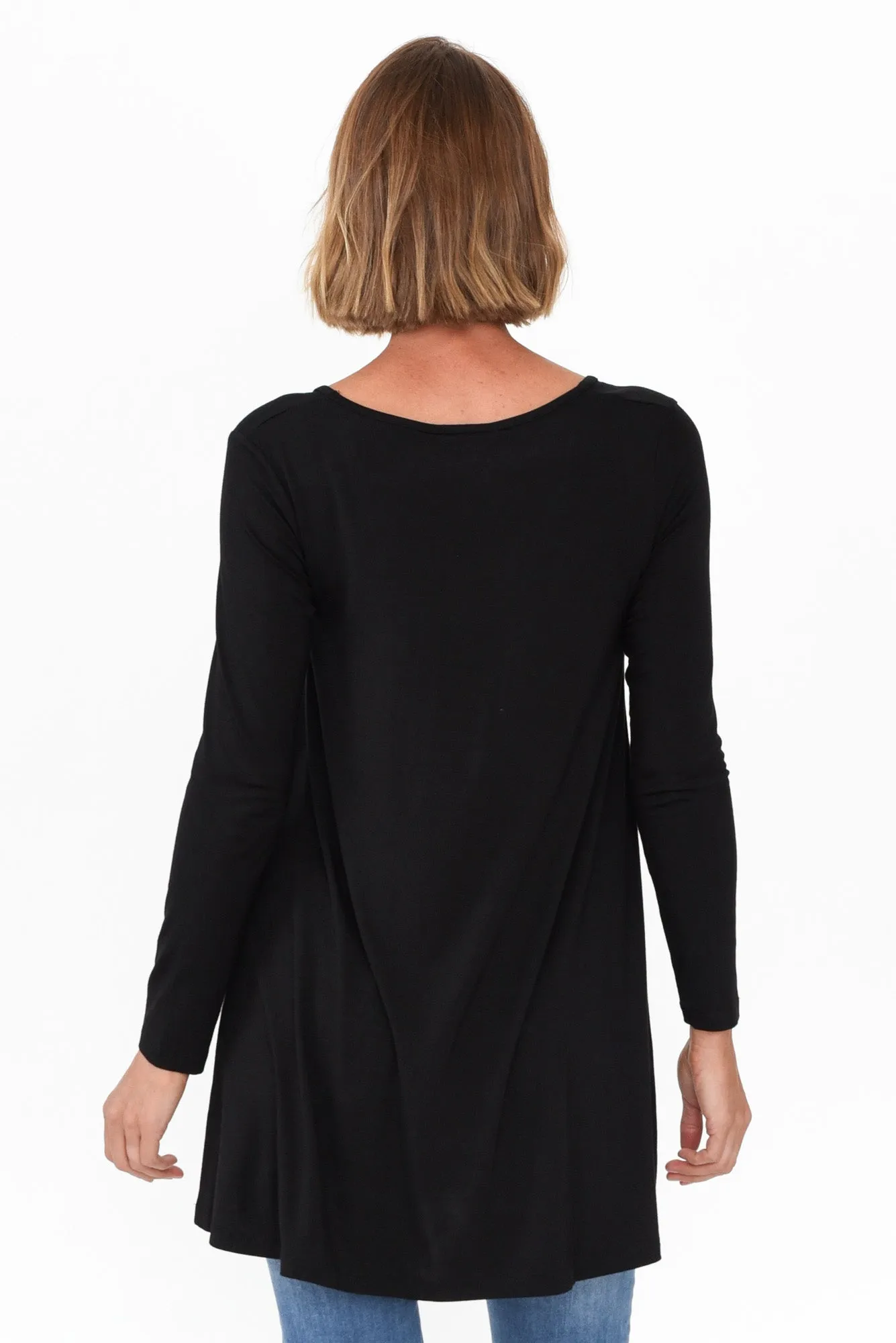 Leanne Black Bamboo Tunic Top