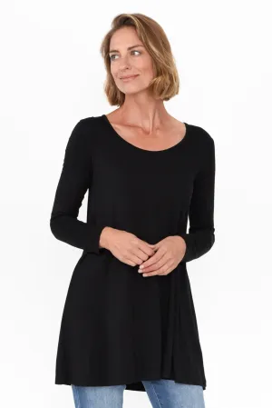 Leanne Black Bamboo Tunic Top