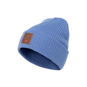 Leather Logo Beanie - Blue