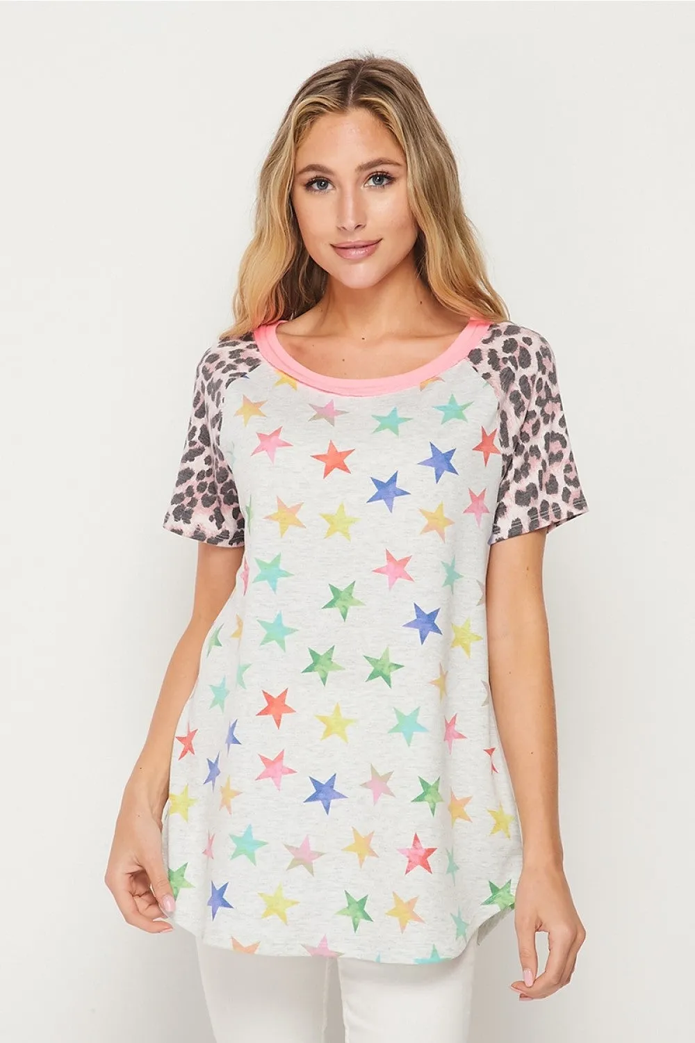 Leopard & Stars Raglan Top