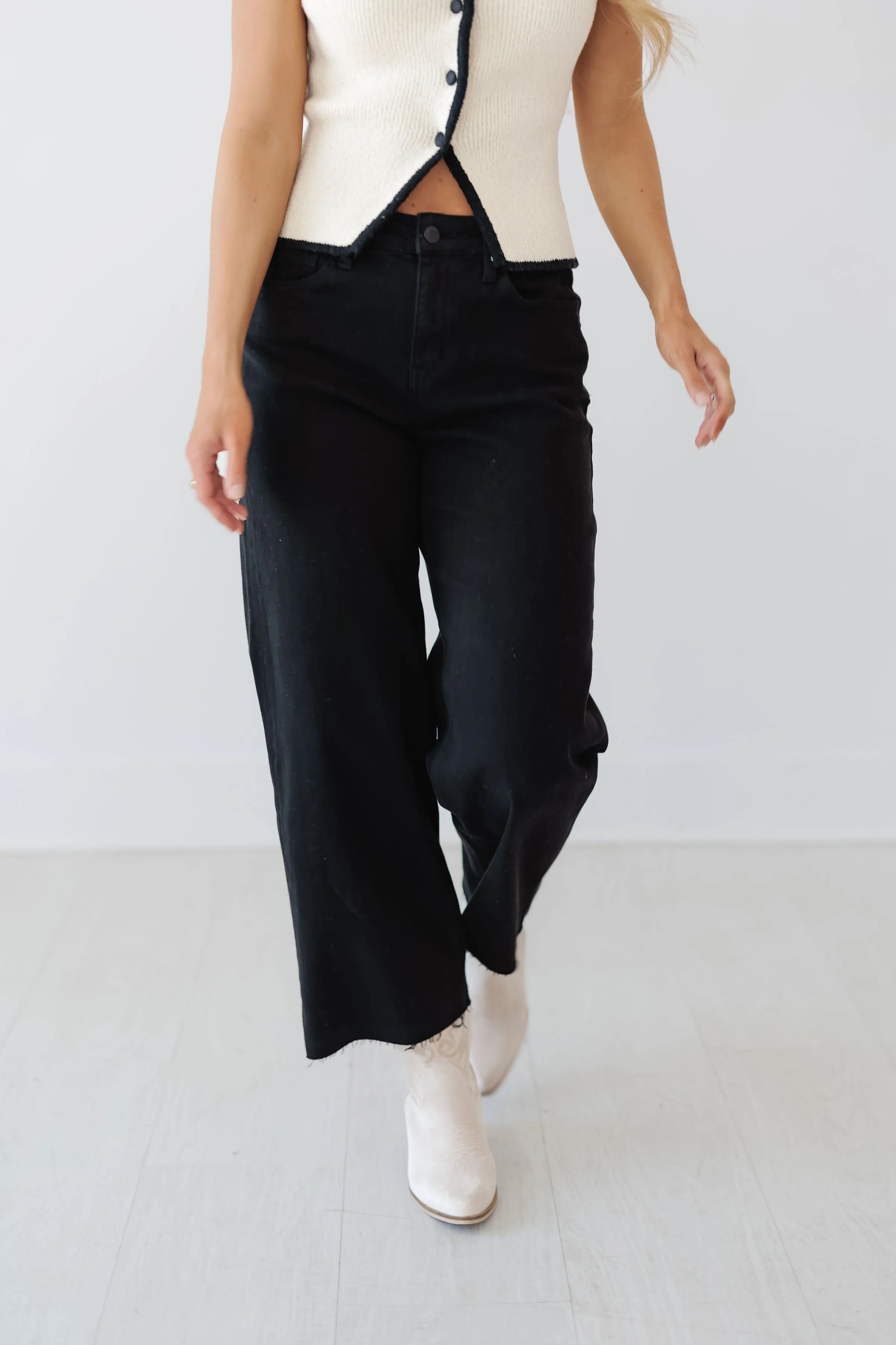 Liam High Rise Crop Wide Leg Jeans