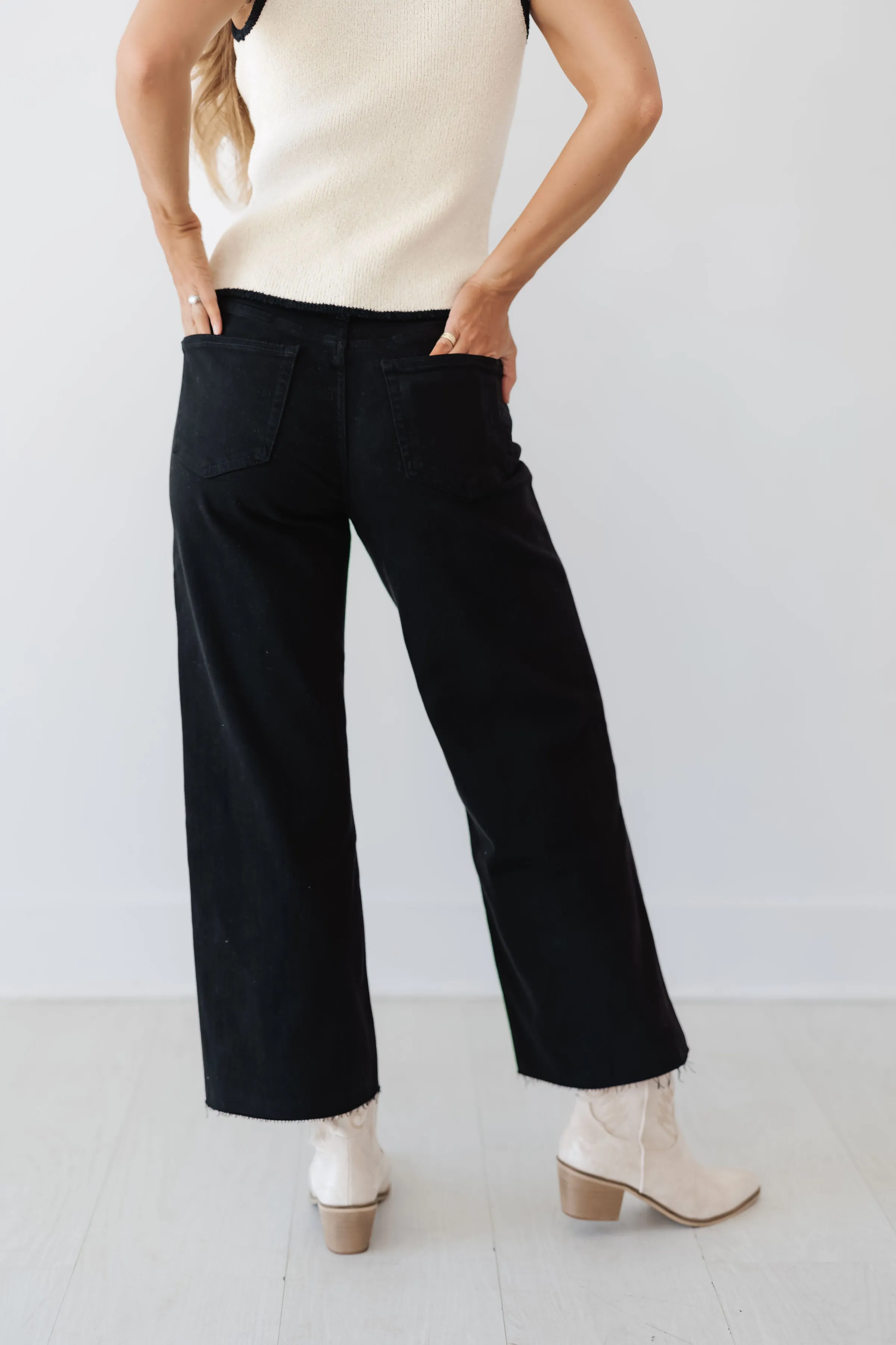 Liam High Rise Crop Wide Leg Jeans