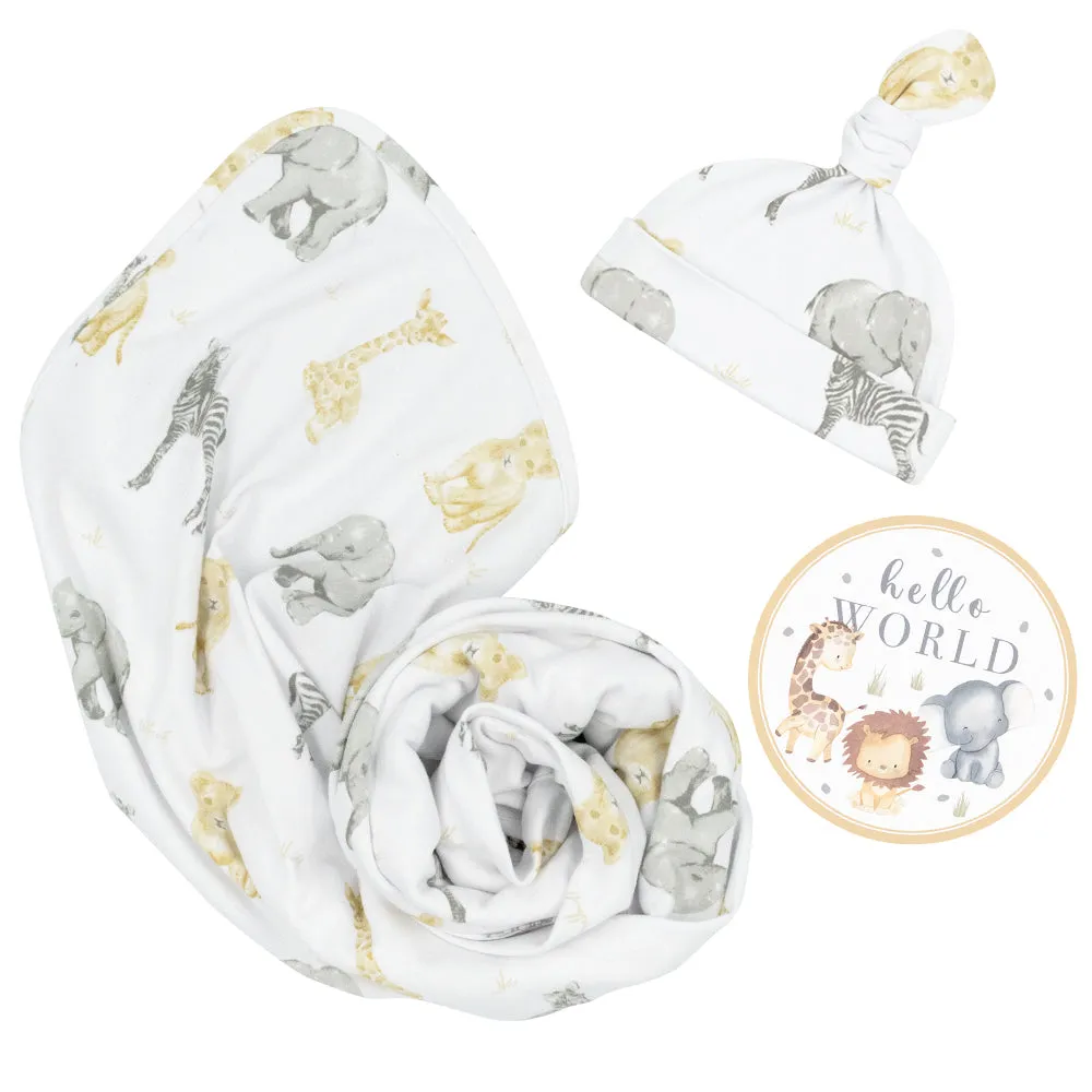 Living Textiles Hello World Gift Set -Savanna Babis