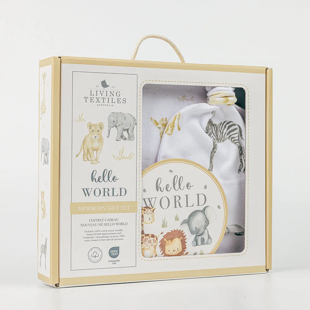 Living Textiles Hello World Gift Set -Savanna Babis