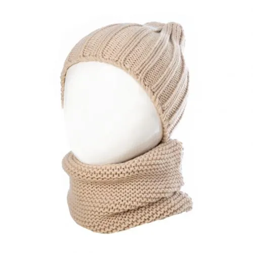 Lovely Cute Soft Baby Kids  Boy Girl Yarn Knitted  Winter  Warm  Beanie  Cap Hat Scarf Spring Warm Neck Collar Kids Beanies Sets