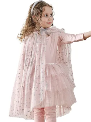 Magical Starry Blush Pink Girls Deluxe Cape