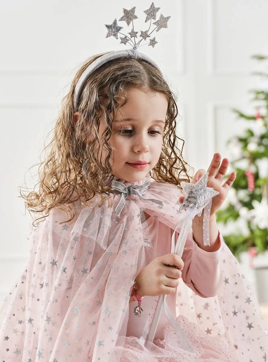 Magical Starry Blush Pink Girls Deluxe Cape