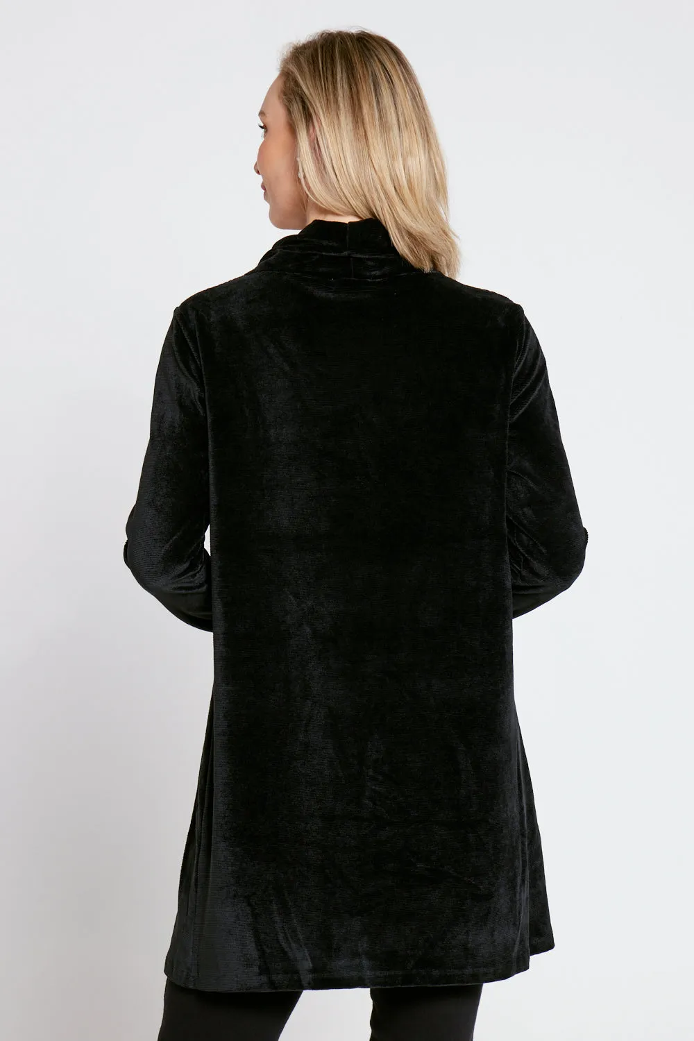 Melanie Velour Tunic - Black