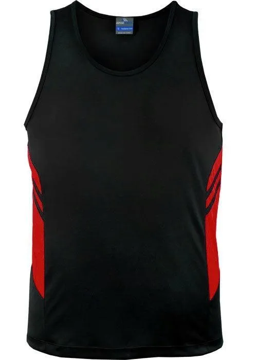 Mens Tasman Singlet Black/Red