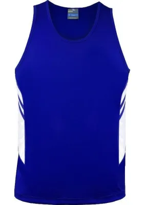 Mens Tasman Singlet Royal/White