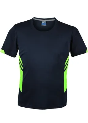 Mens Tasman Tee Navy/Neon Green