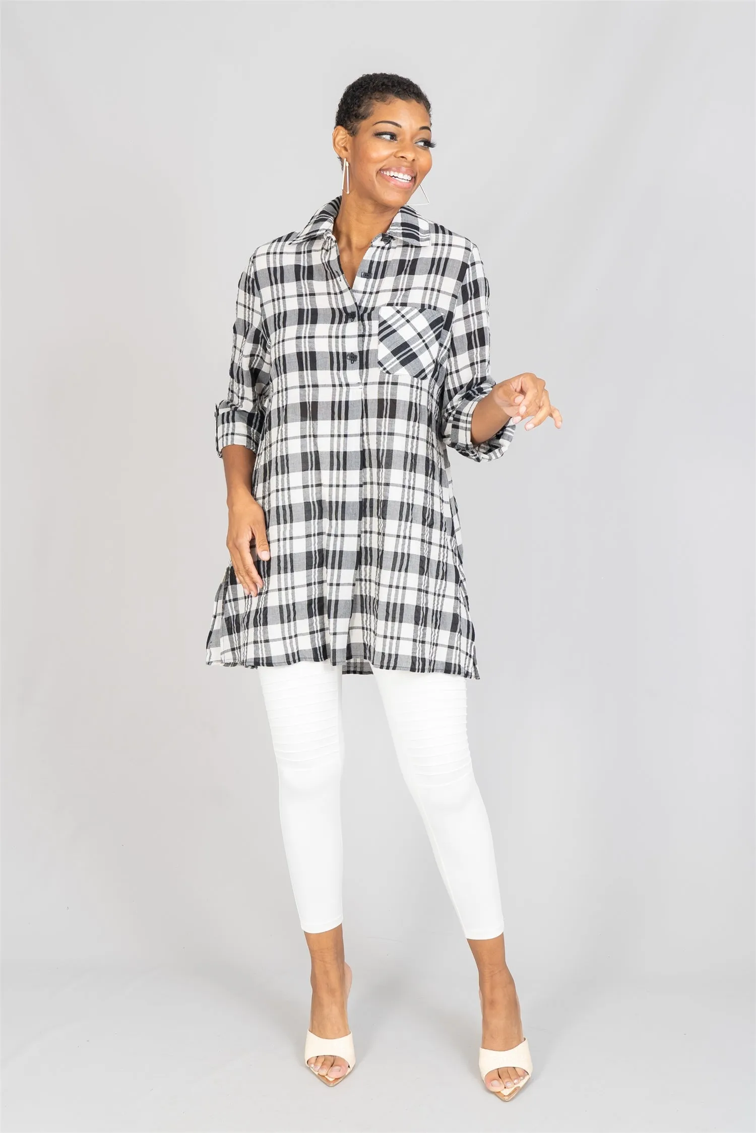 Moonlight 2234 Check Tunic Top