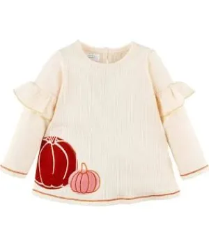 Mud Pie Ivory Pumpkin Patch Girl Tunic