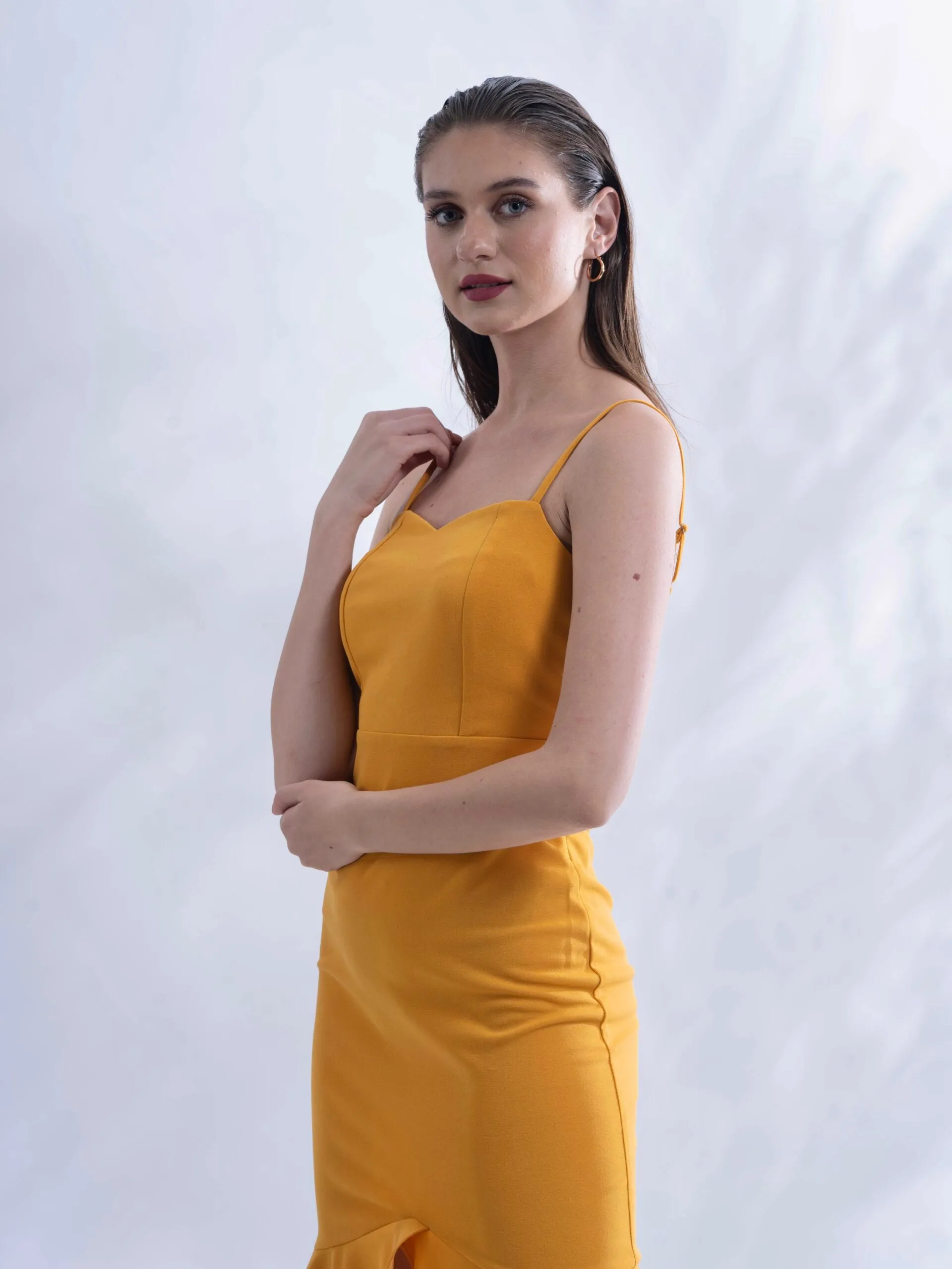 Mustard Yellow Regular fit Bodycon short dress