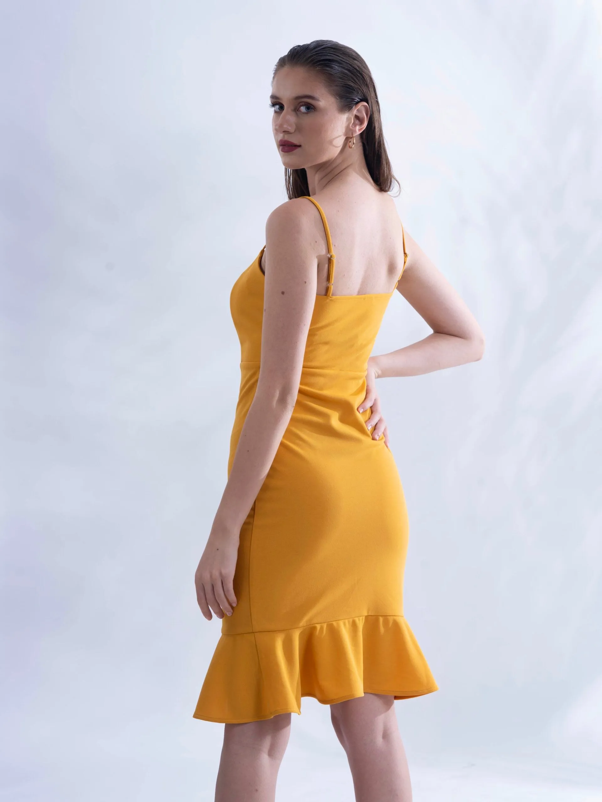 Mustard Yellow Regular fit Bodycon short dress