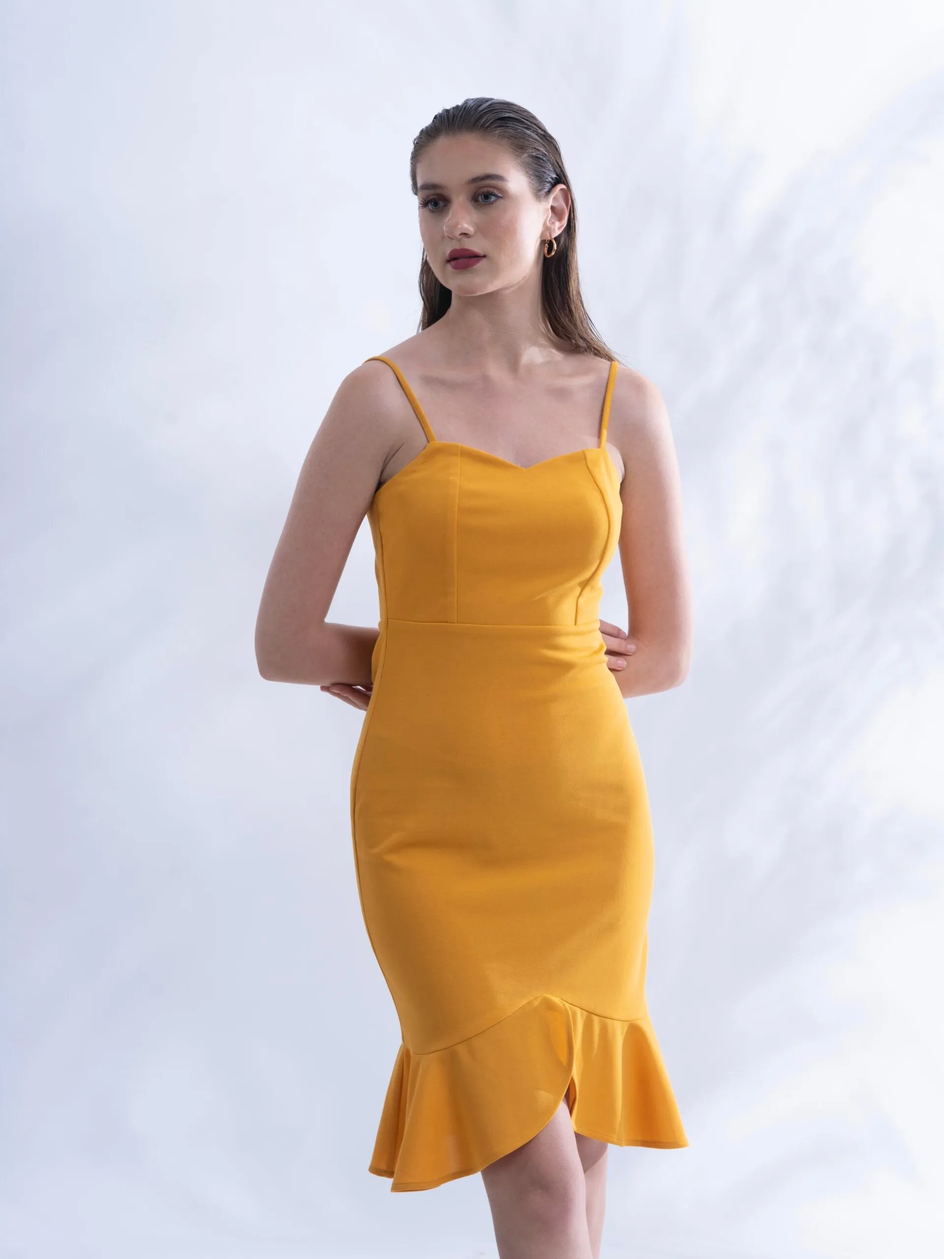 Mustard Yellow Regular fit Bodycon short dress