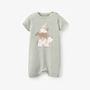 On the Farm Knit Shortall Romper