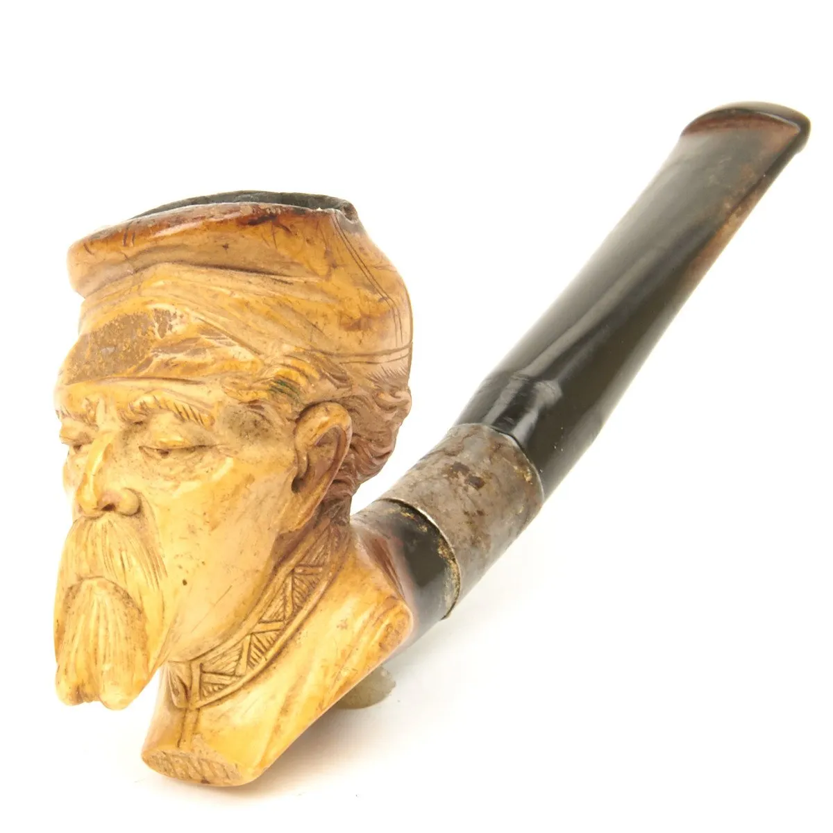 Original U.S. Civil War Era Hand Carved Bone Pipe