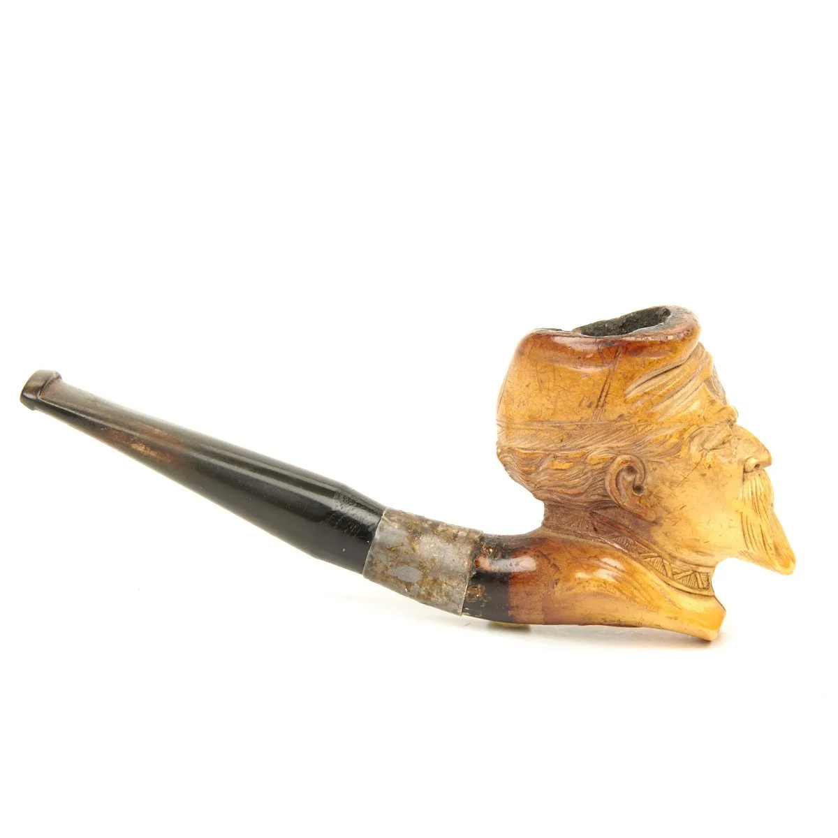 Original U.S. Civil War Era Hand Carved Bone Pipe