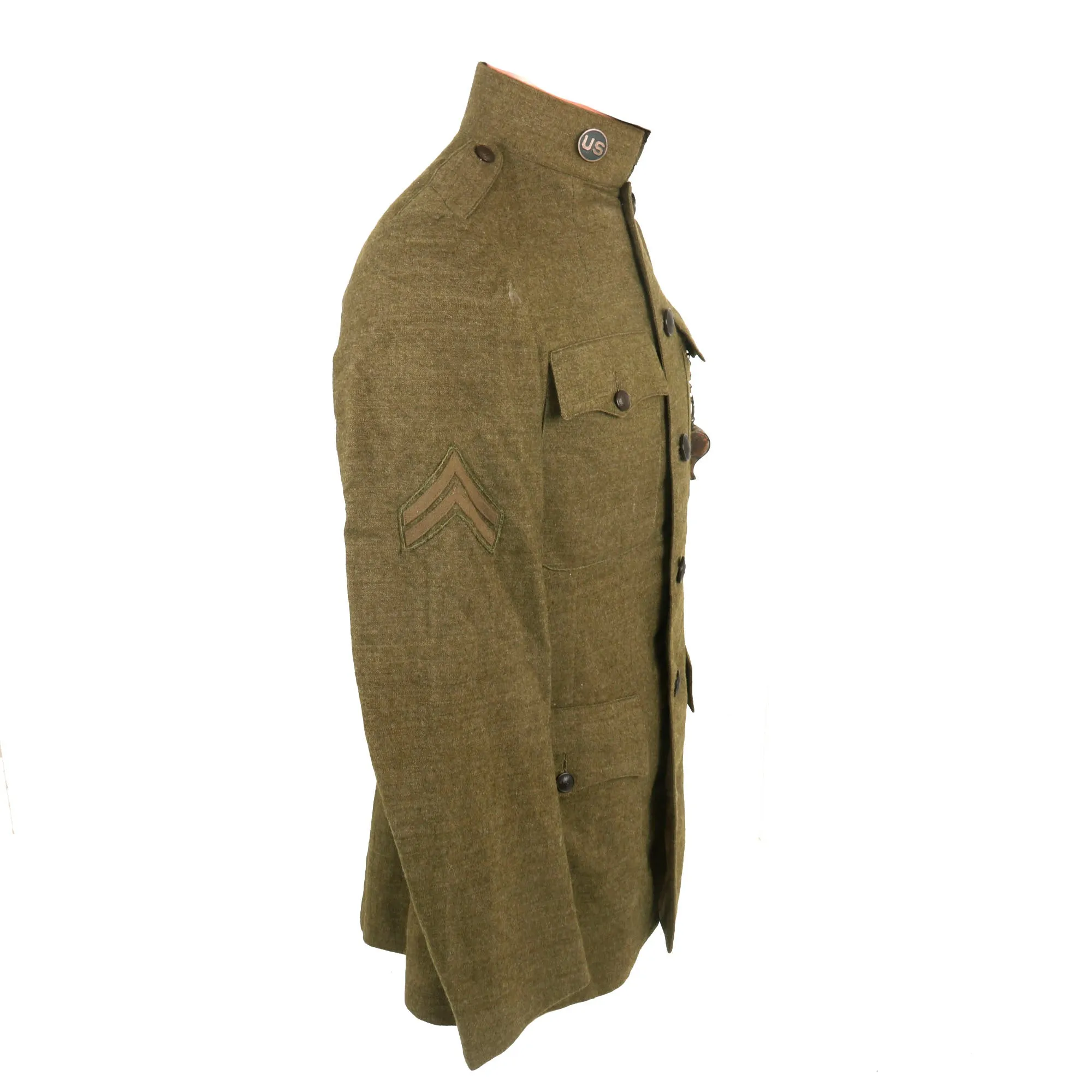 Original U.S. WWI 82nd All American Division Private Purchase Uniform Jacket & Breeches with Trench Whistle & Puttees