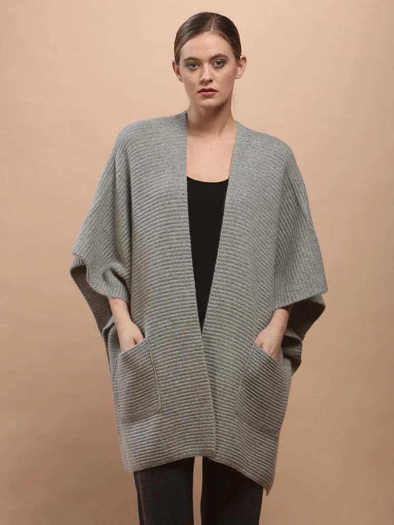 Patch Pockets Cape Cardigan