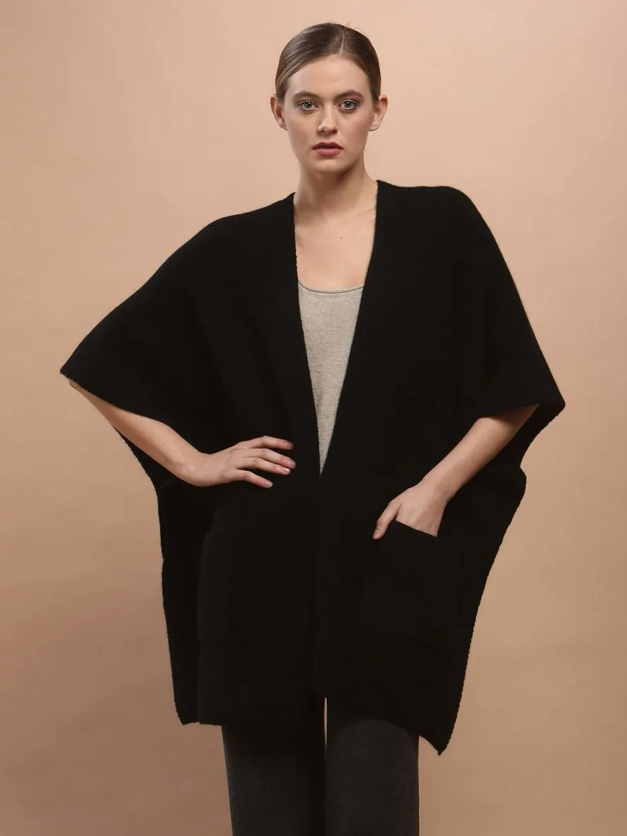 Patch Pockets Cape Cardigan