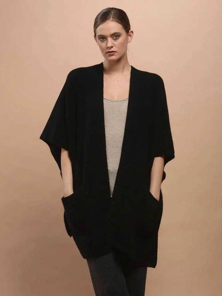 Patch Pockets Cape Cardigan