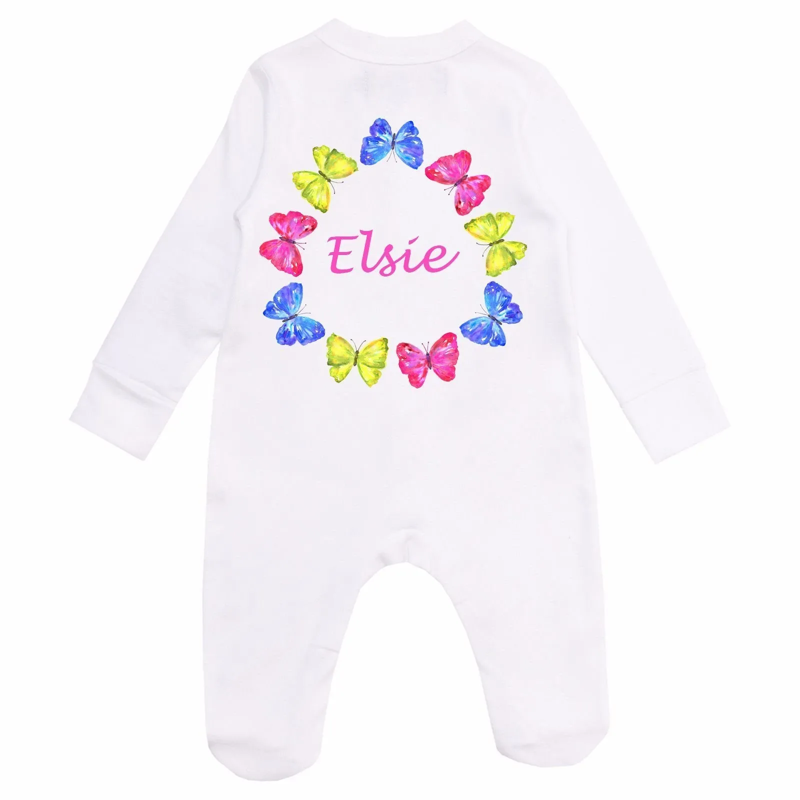 Personalised Baby Coming Home Outfit-Colourful Butterflies