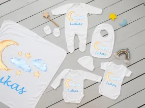 Personalised Baby Coming Home Outfit- Moon and Stars