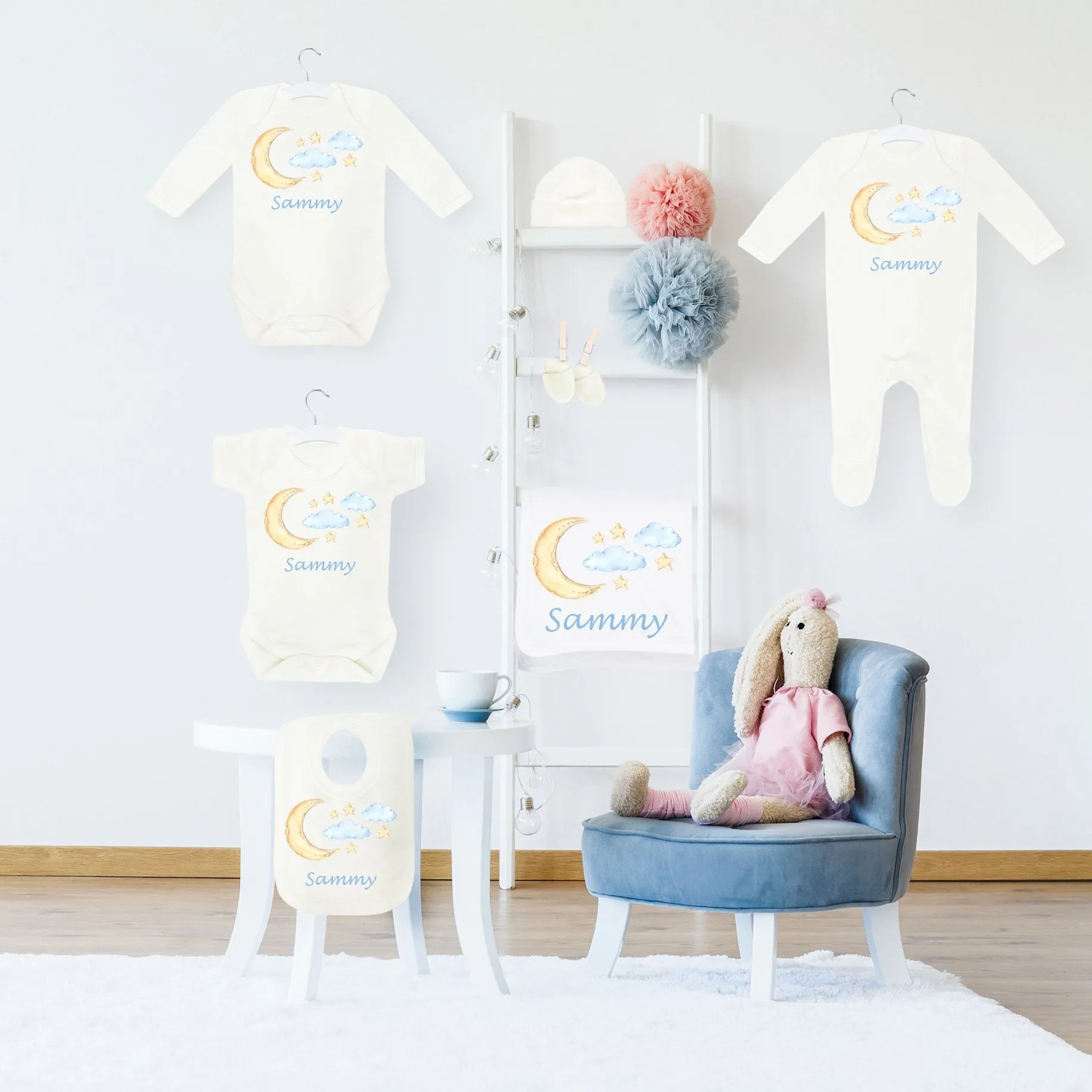 Personalized Onesie- Moon and Stars