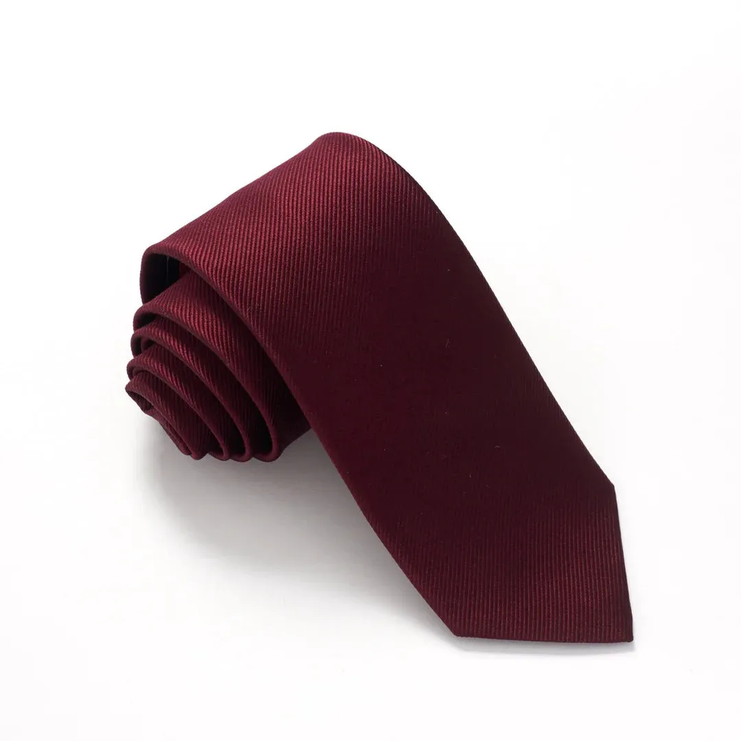 Plain Ribbed Silk Tie