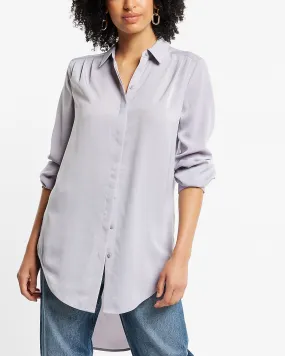 Pleated Shoulder Tunic Shirt in Light Purple