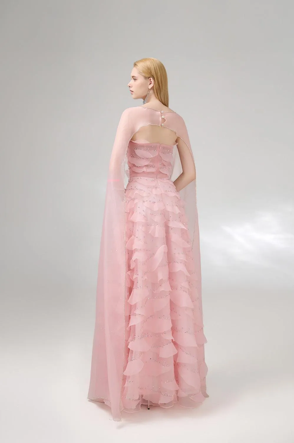 Preston Cape Ruffle Layer Organza Floor Length Set