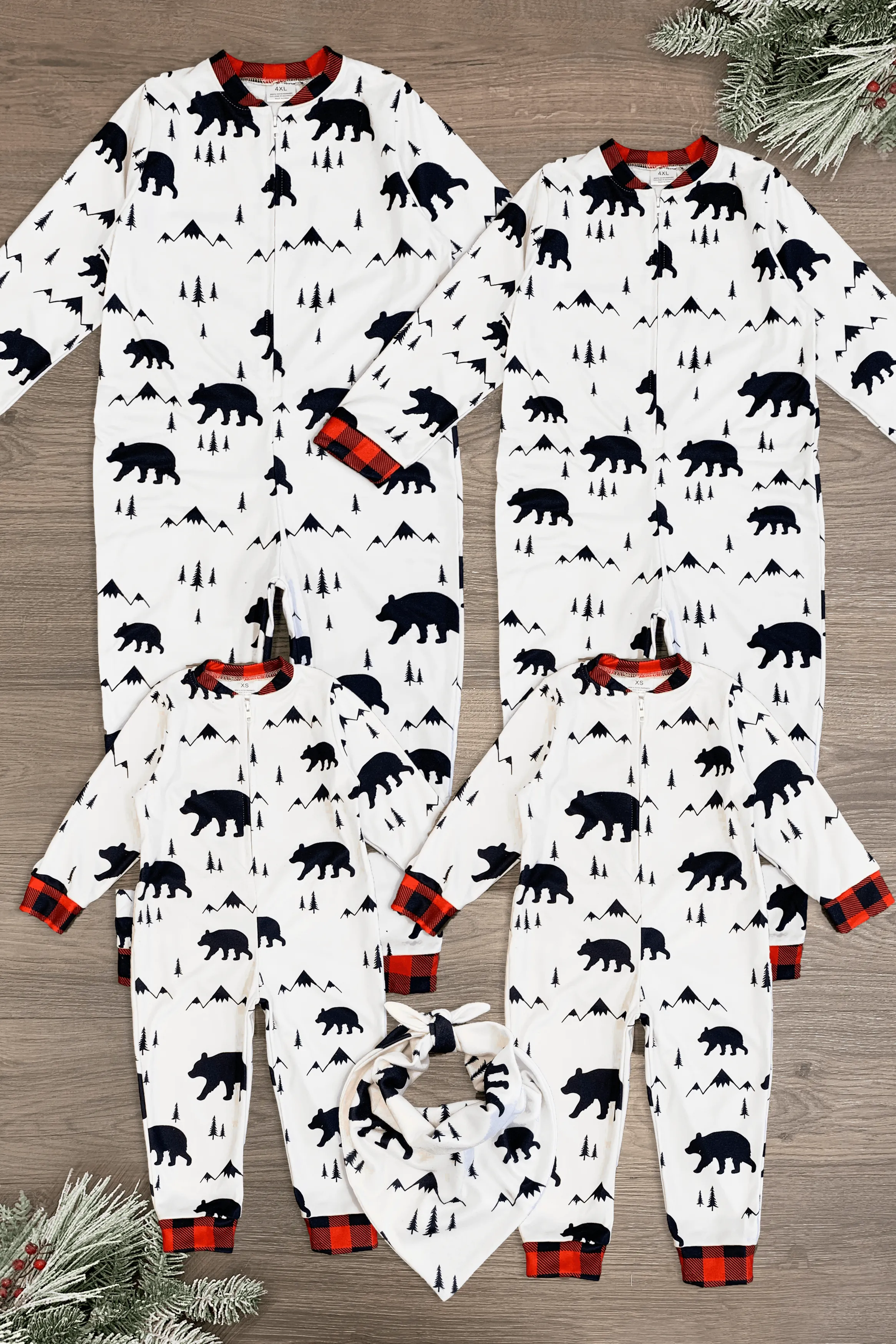 "Bear Bum" Family Onesie Pajamas - AND PET BANDANA!