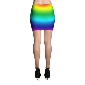 Radial Rainbow Ombre Women's Best Gay Pride Festival Mini Skirt- Made in USA/EU