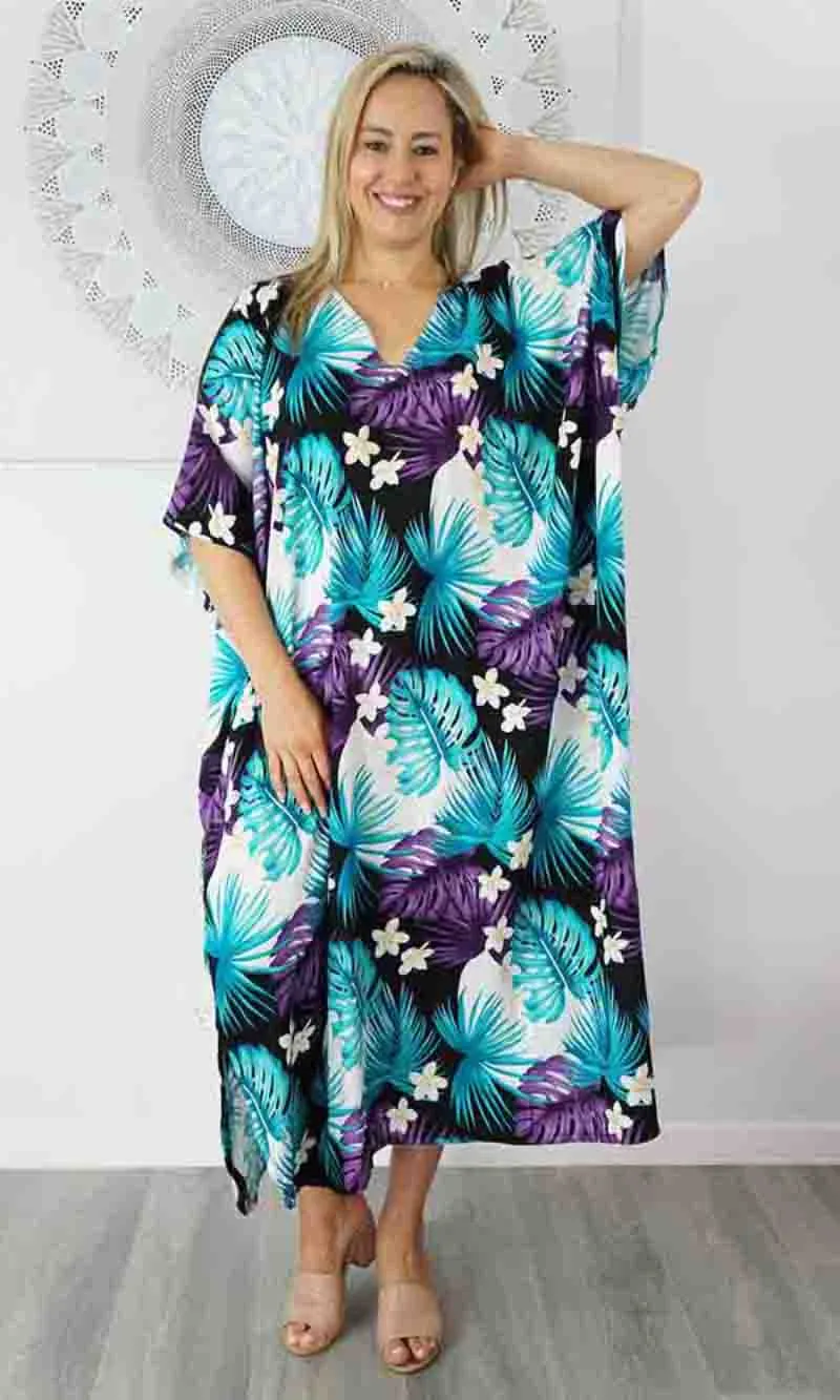 Rayon Premium Kaftan Long Moonflower, More Colours