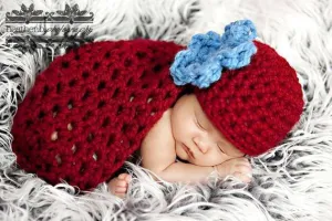 Red Baby Bowl And Hat Set