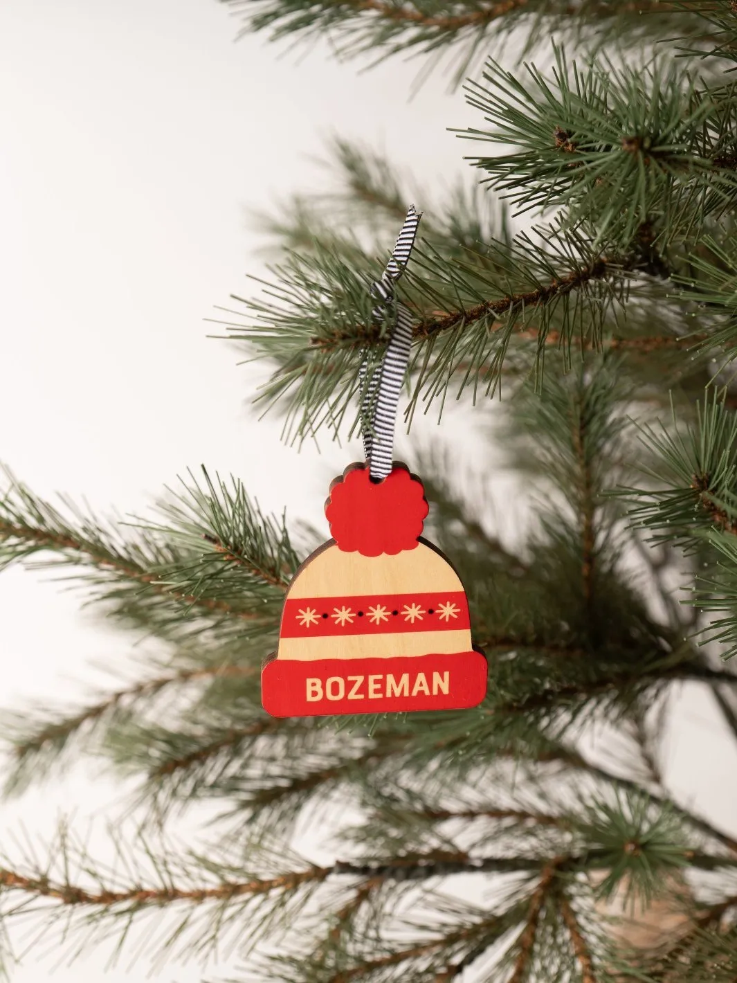 Red Bozeman Beanie Ornament