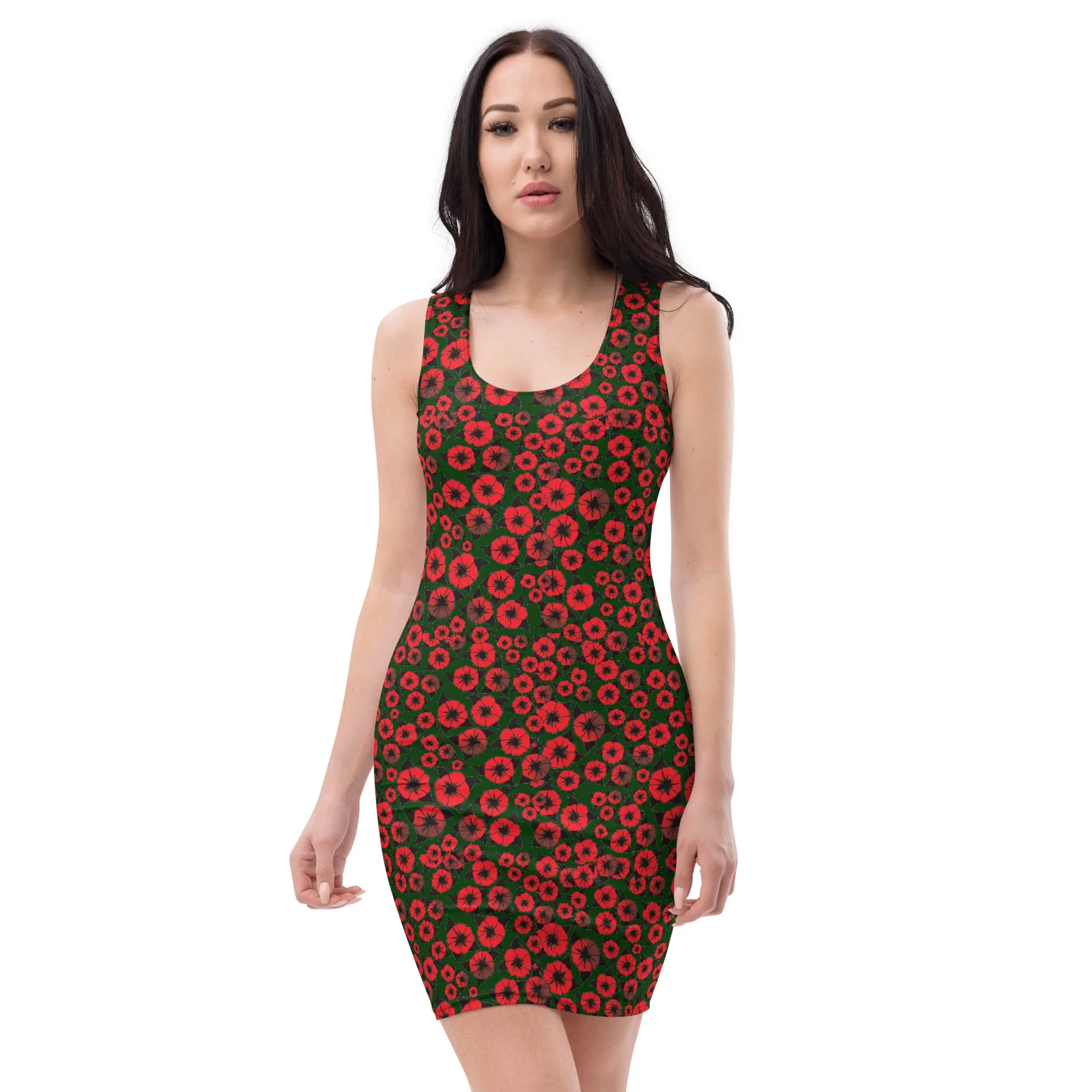 Red Roses Sublimation Cut & Sew Dress by John A. Conroy