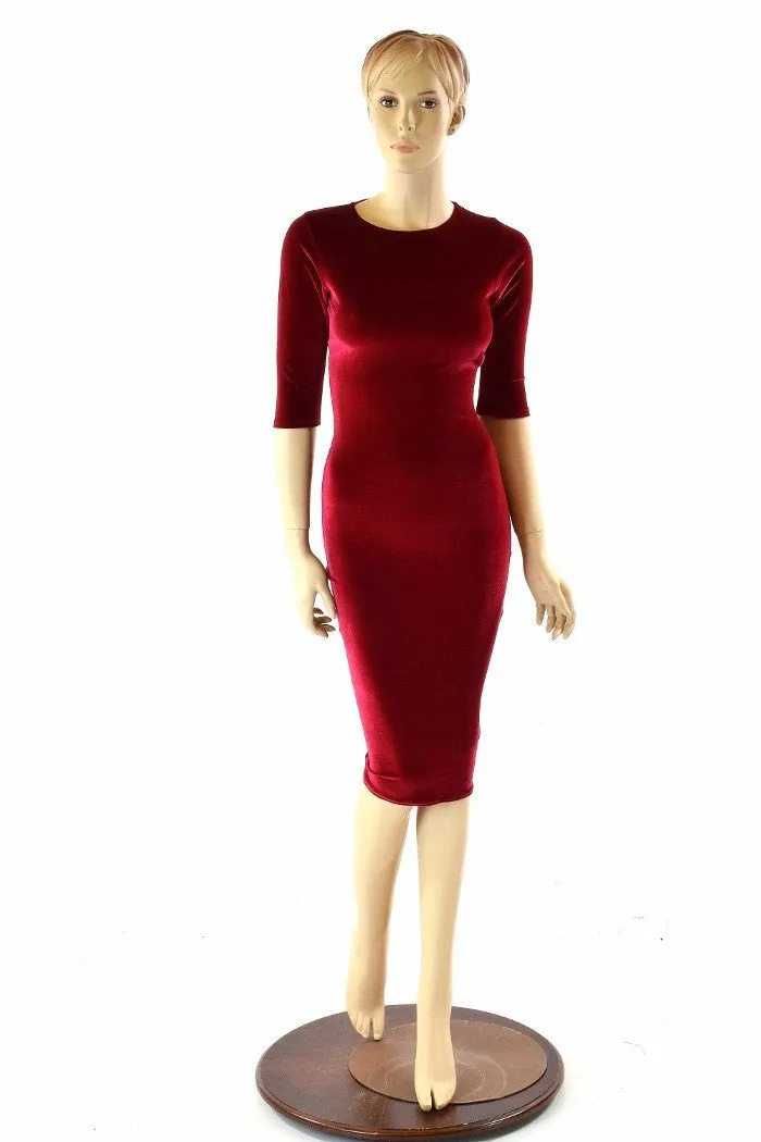 Red Velvet Wiggle Dress