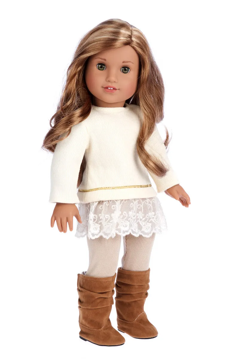 Romantic Melody - Doll Clothes for 18 inch American Girl Doll - 3 Piece Outfit - Tunic, Leggings and Boots